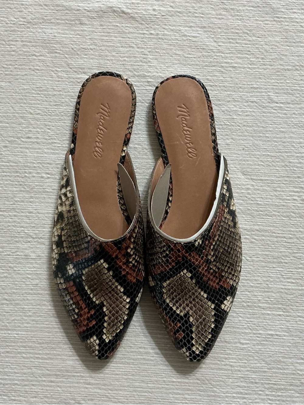 Madewell Remi Mule Snake-Embossed Leather Shoe Size 6.5 - Picture 2 of 5